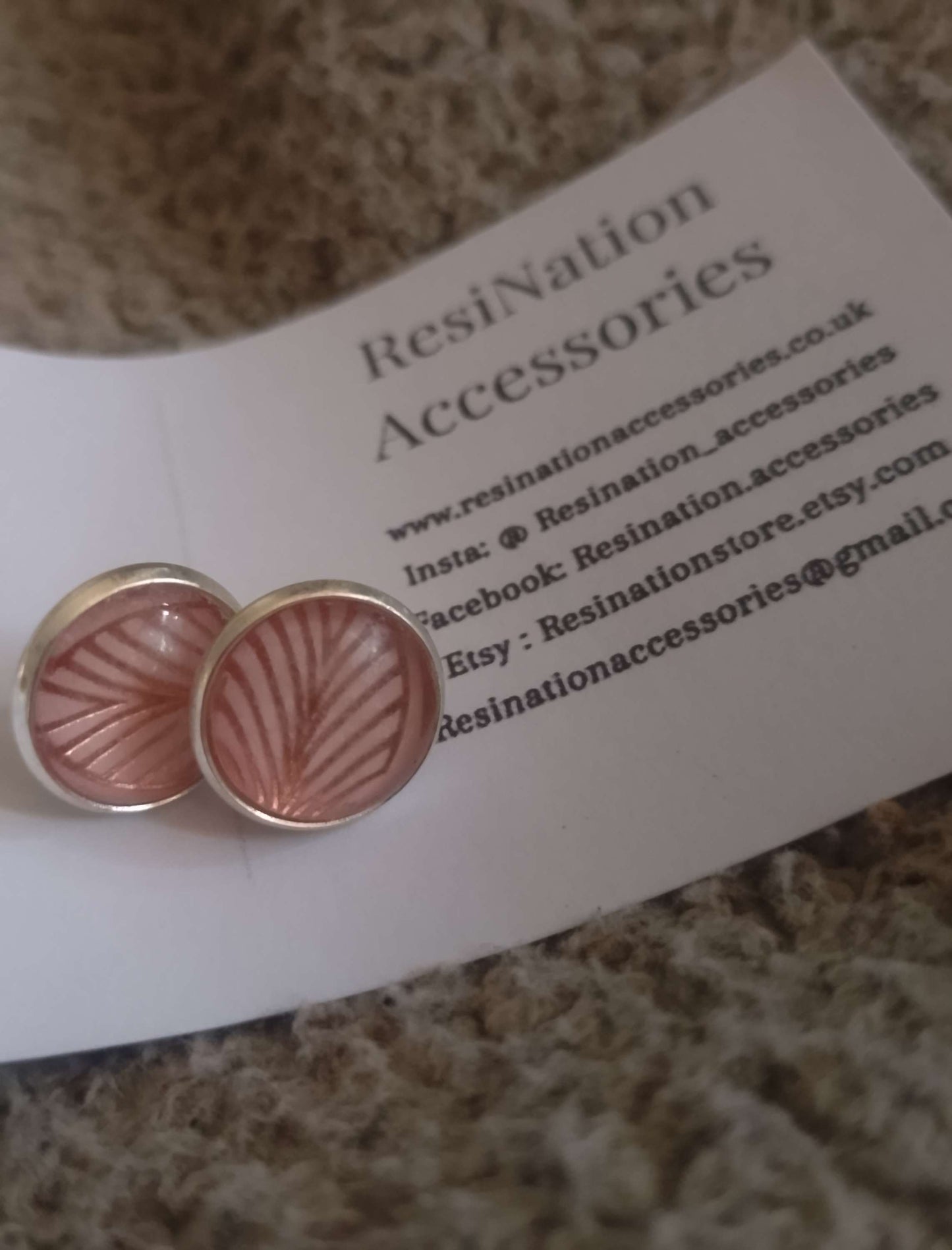Pink Leaf Studs image 1