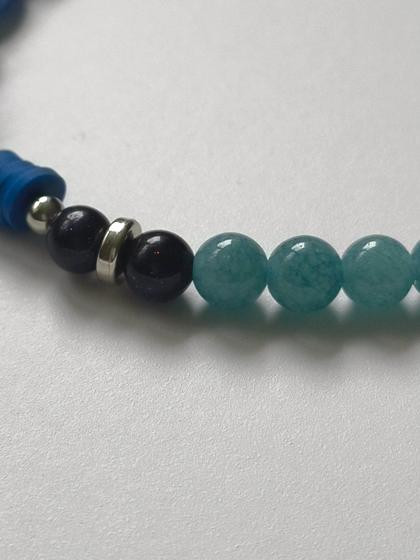 Ocean Mirage - Aquamarine & Black Sandstone Bracelet
