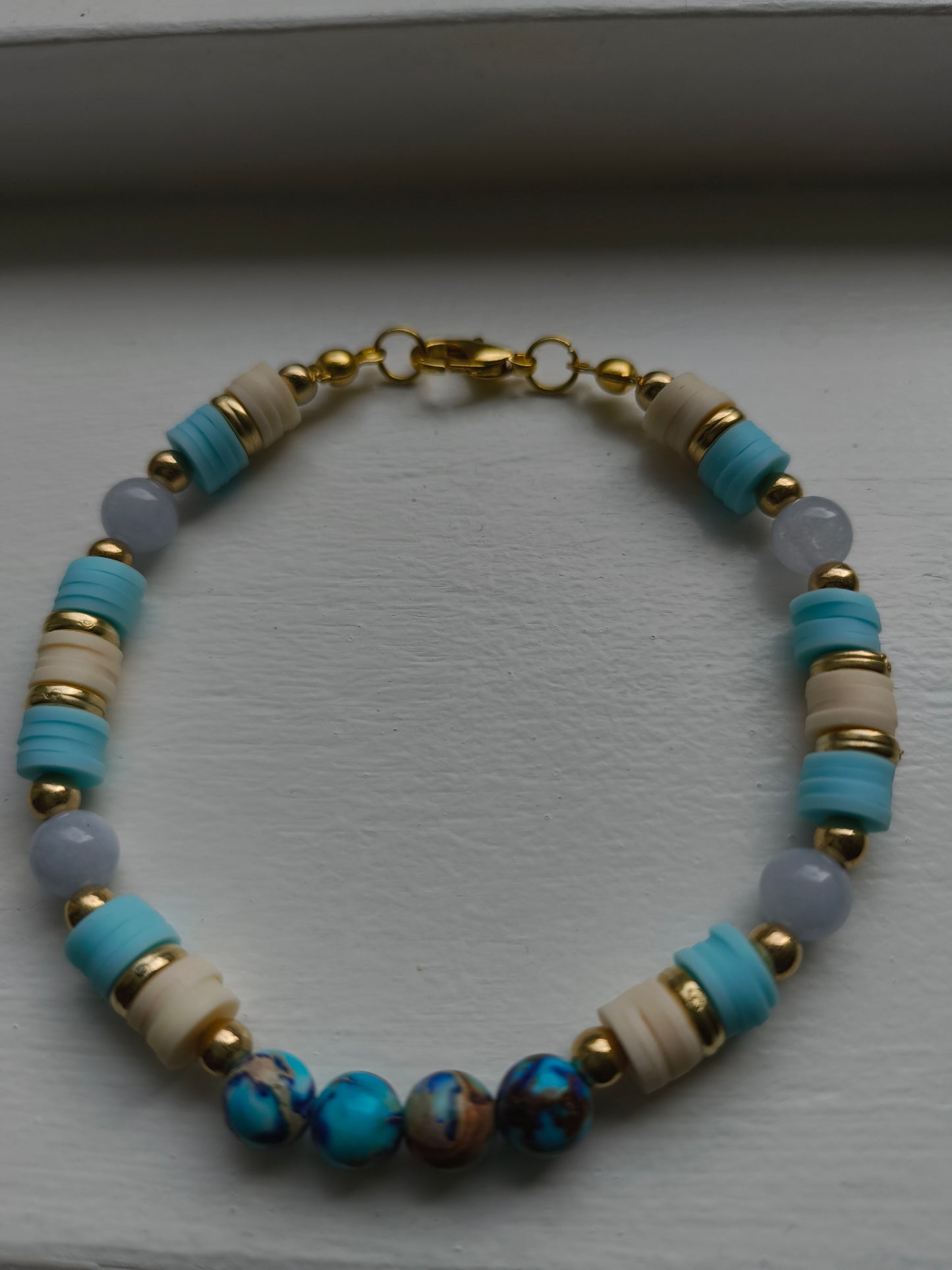 Mermaids Whisper - Aquamarine & Blue Sea Sediment Jasper Bracelet