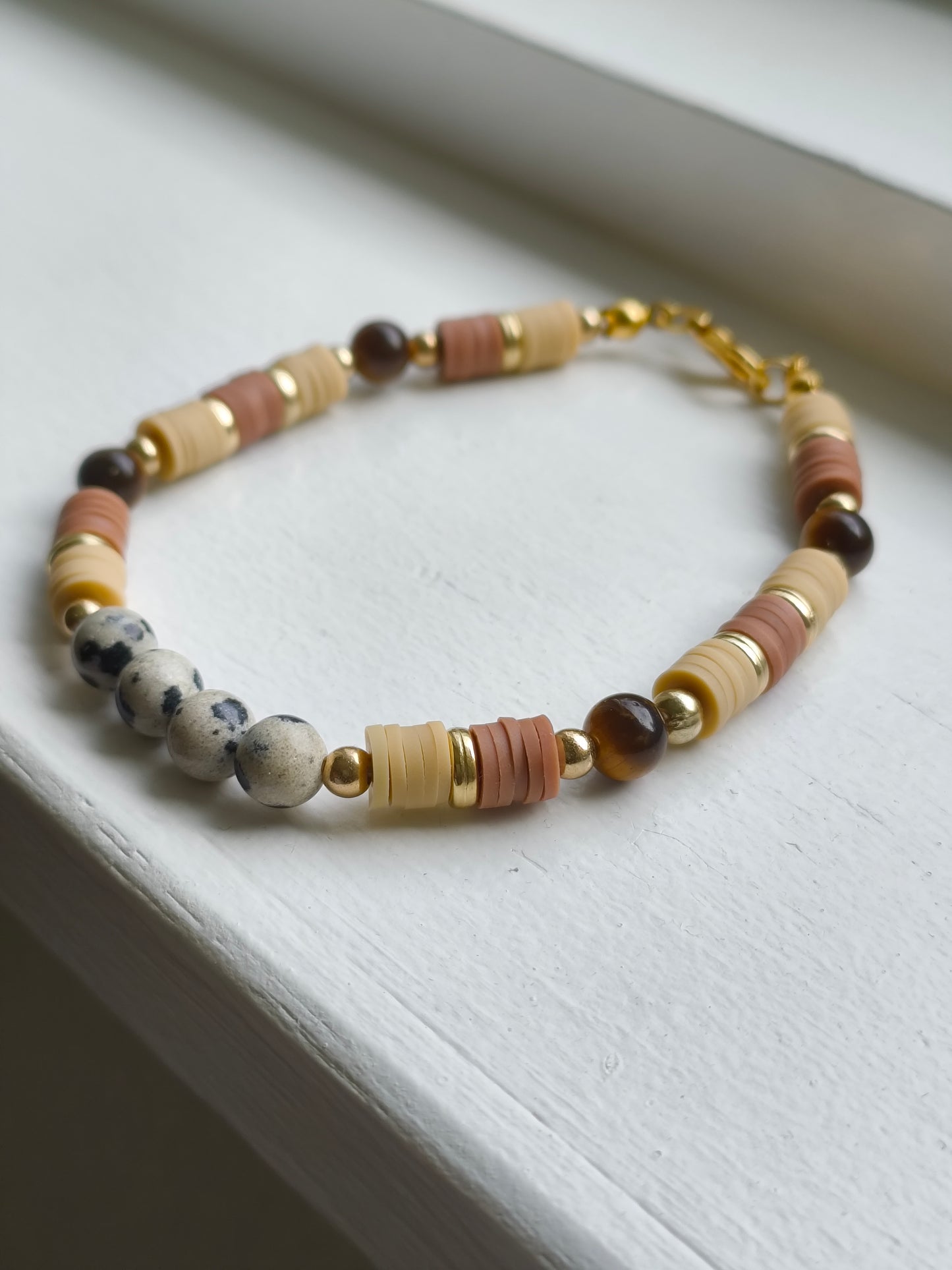 Golden Safari - Yellow Tigers Eye & Dalmatian Jasper Bracelet