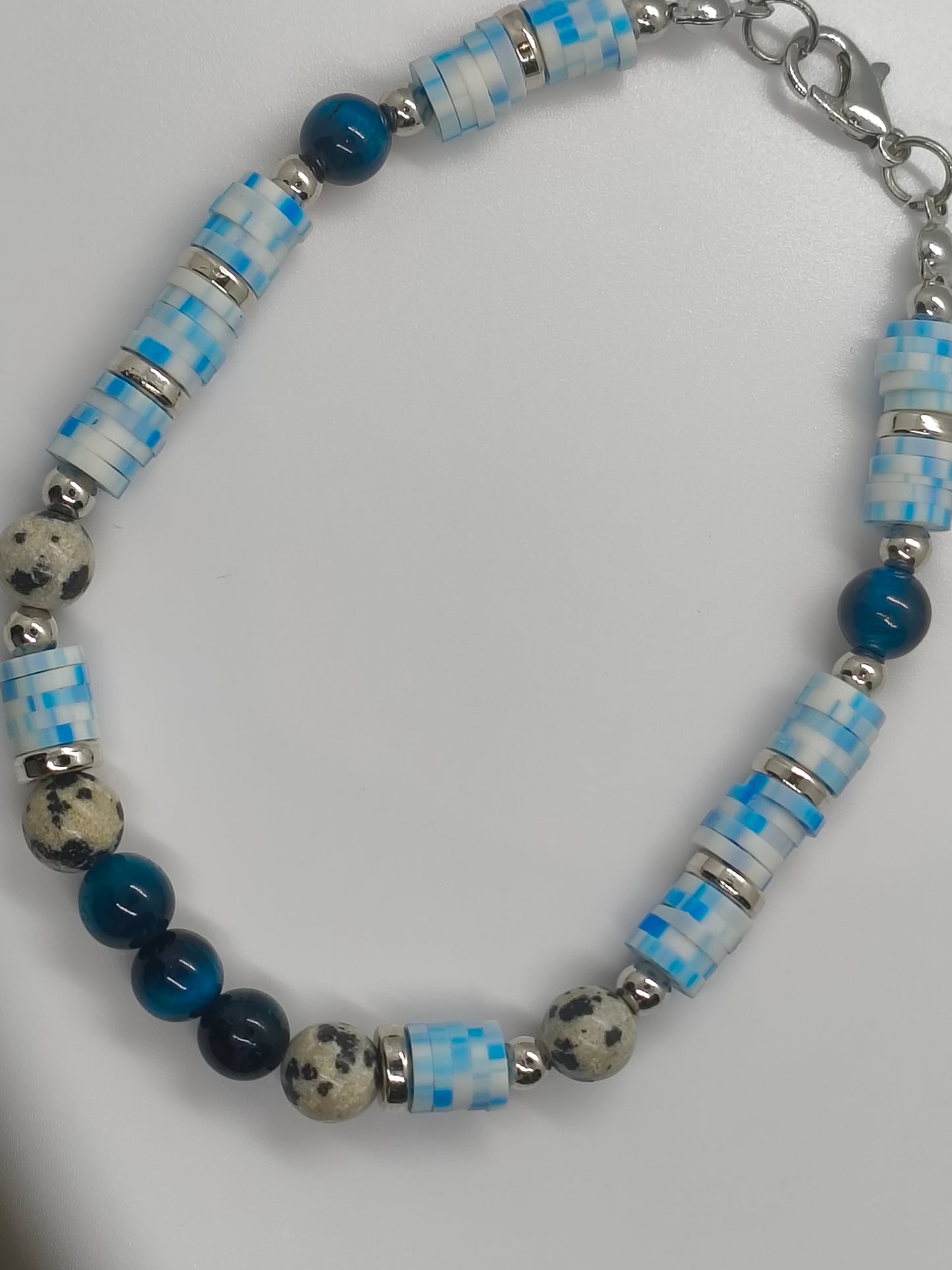 Tidal Trek - Lake Blue Tigers Eye & Dalmatian Jasper Bracelet