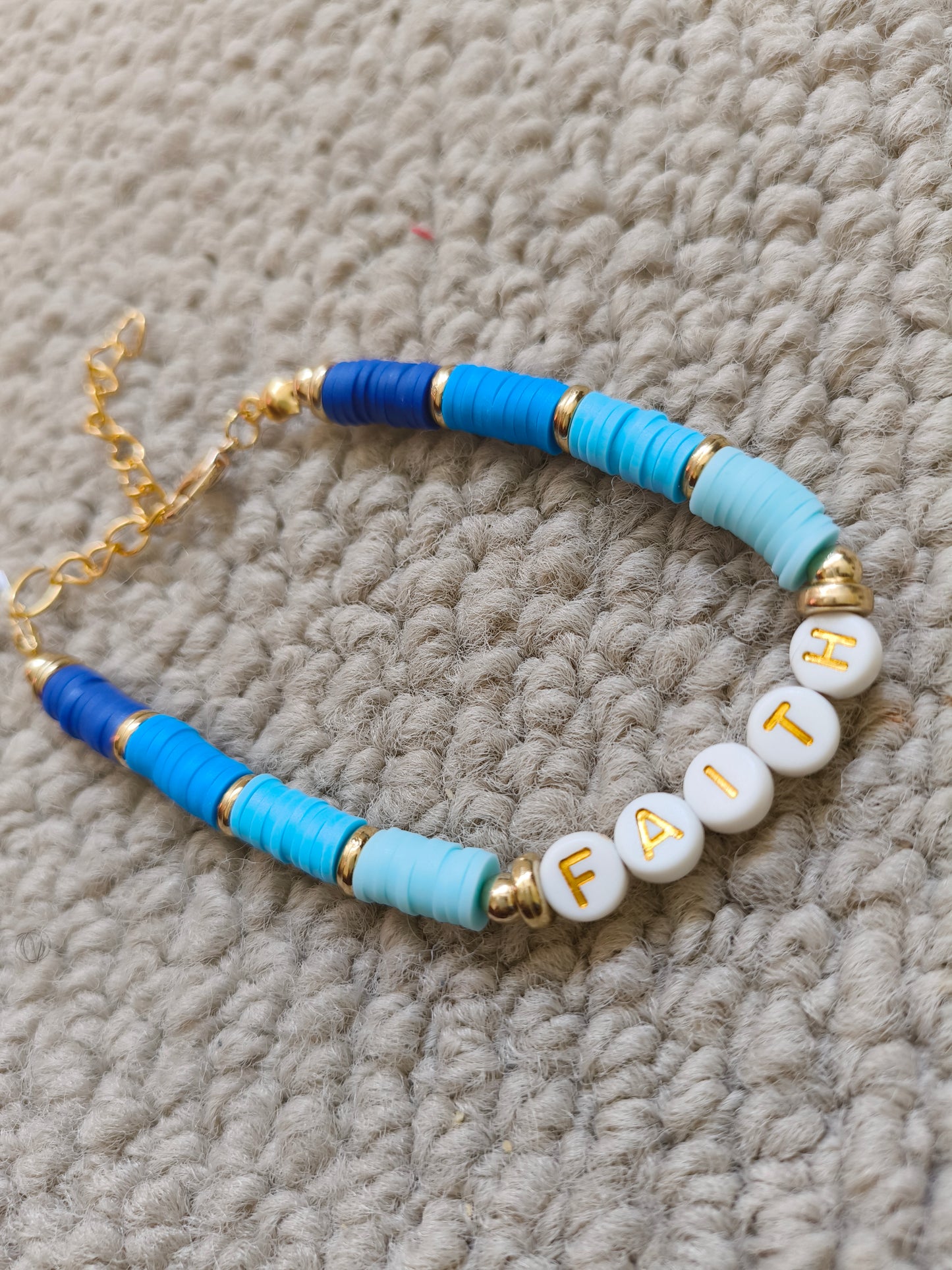 Faith Clay Bead Bracelet image 1