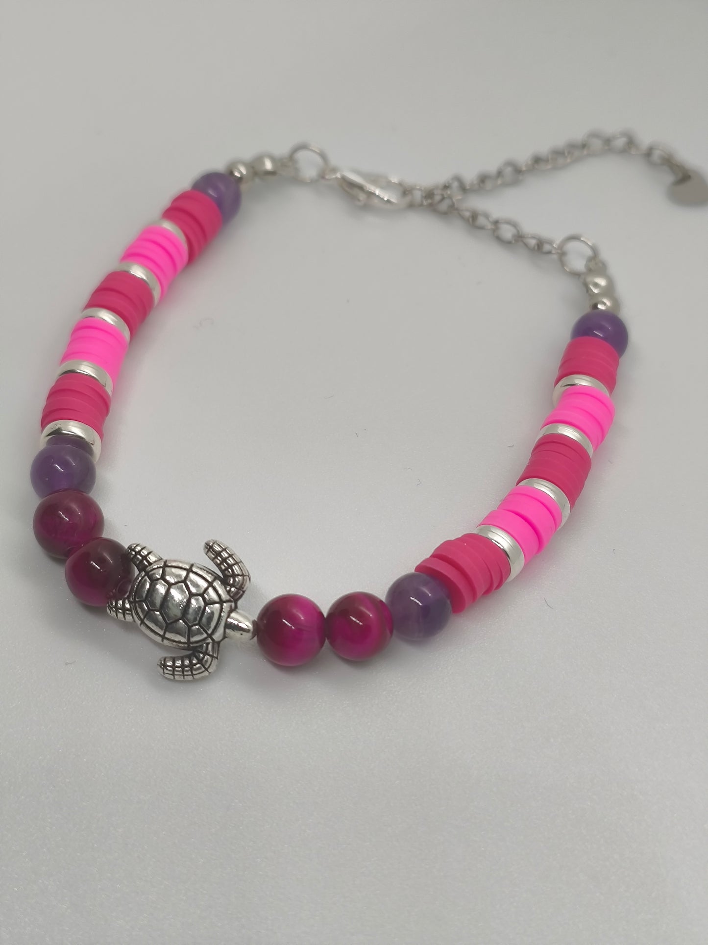 Rose Tide Guardian Bracelet - Amethyst & Pink Tigers Eye