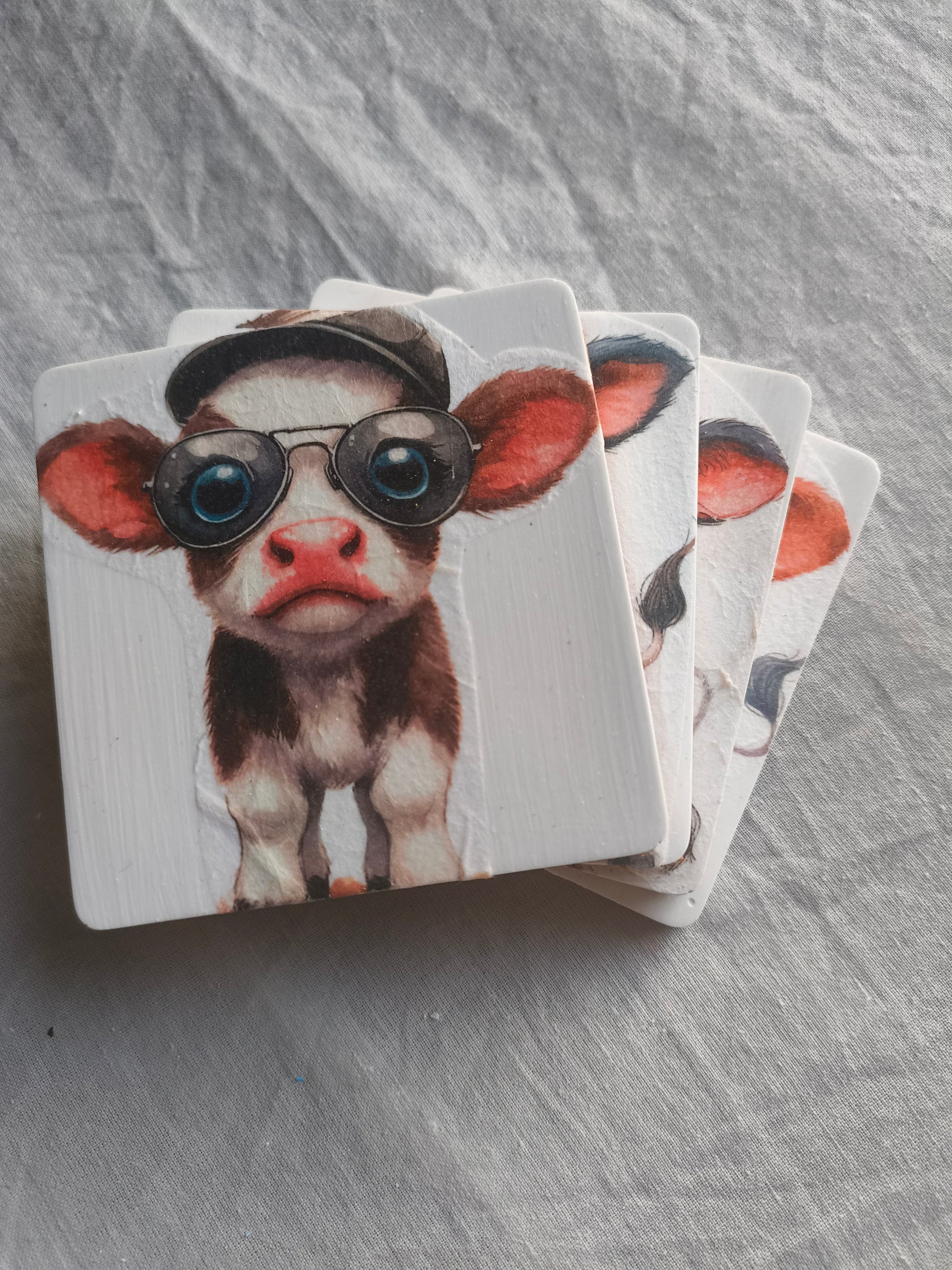 Cute Cow Coasters x4  image 6