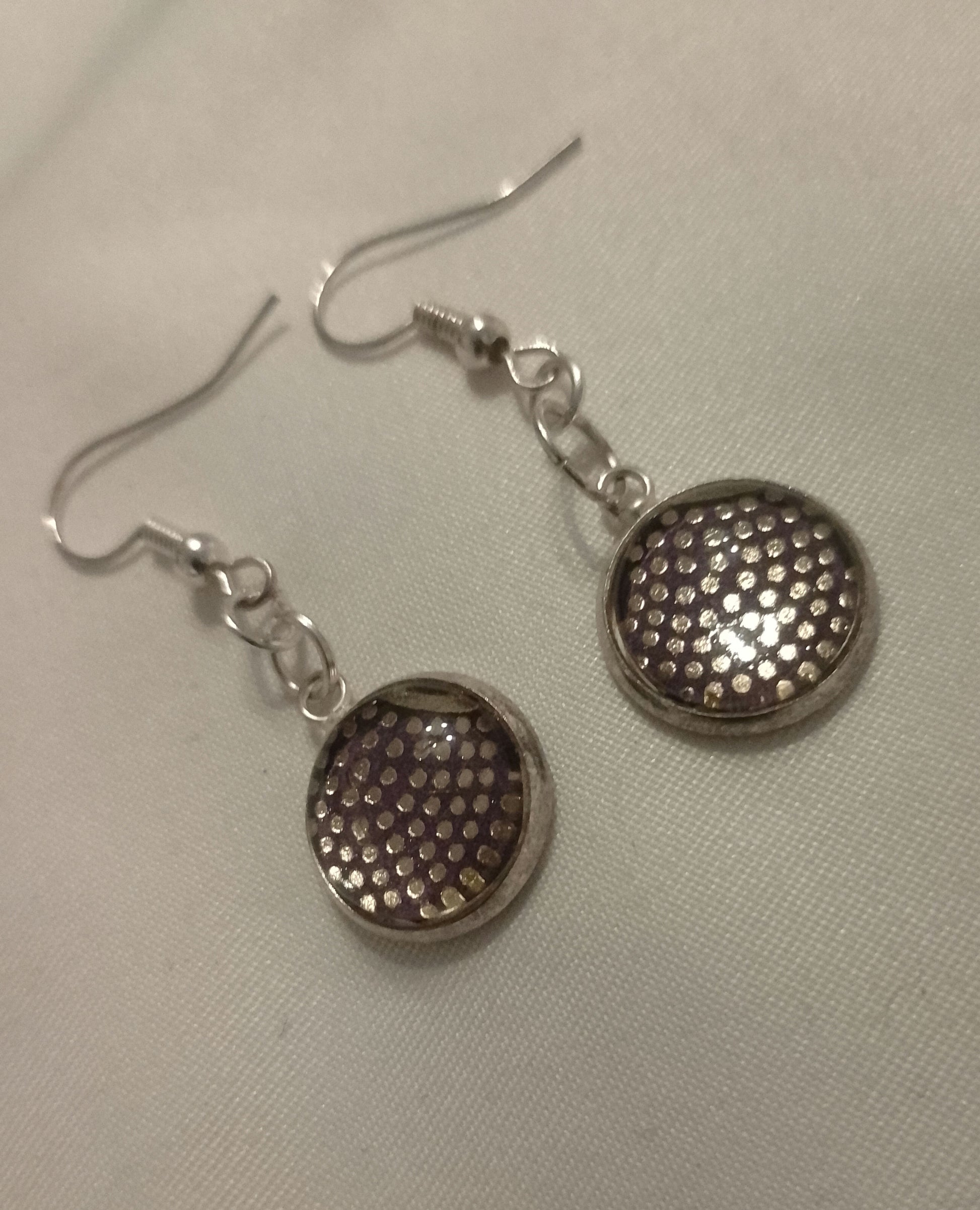Purple and Gold Dots Earrings  image 1