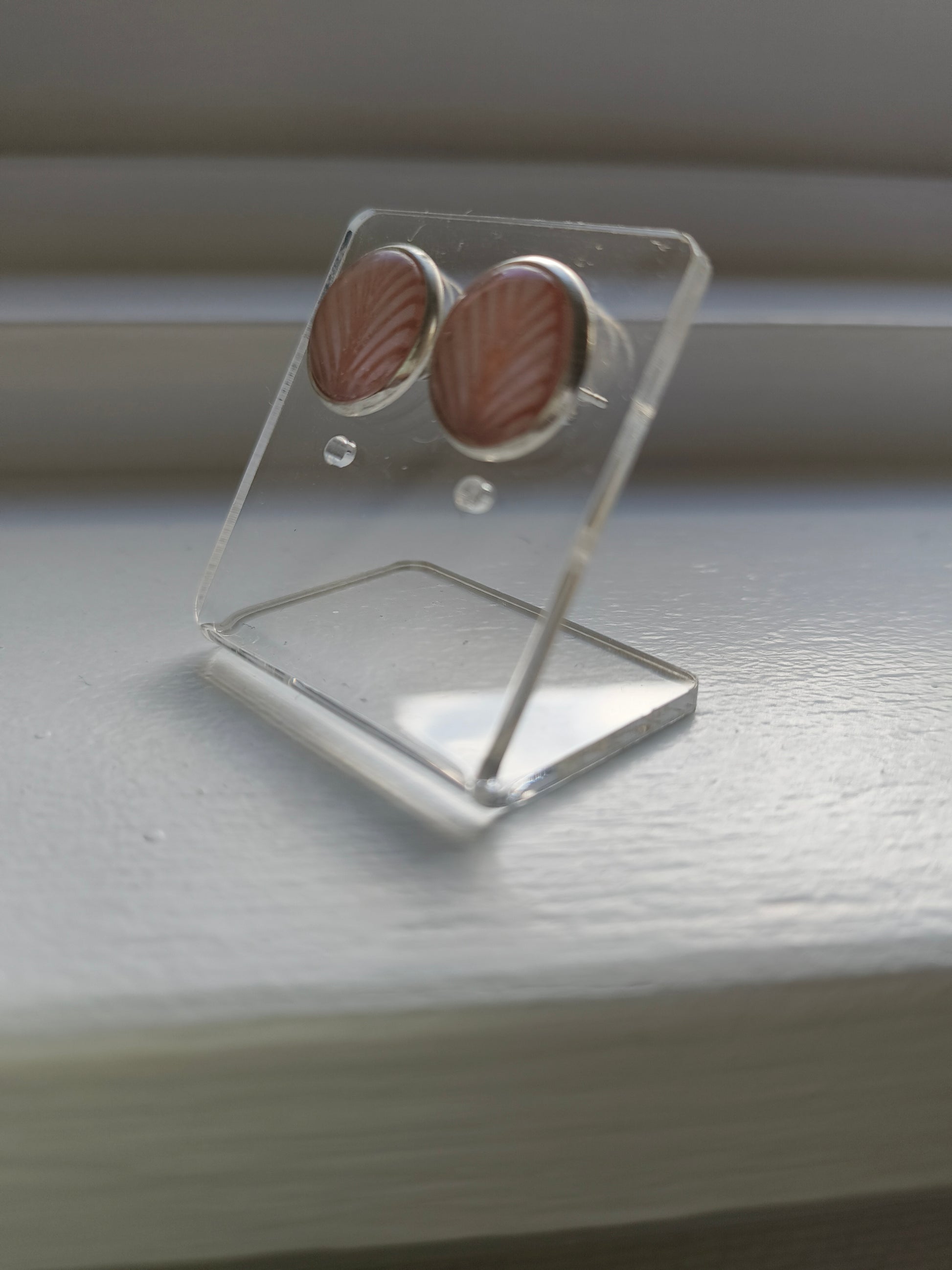 Pink Leaf Studs image 4