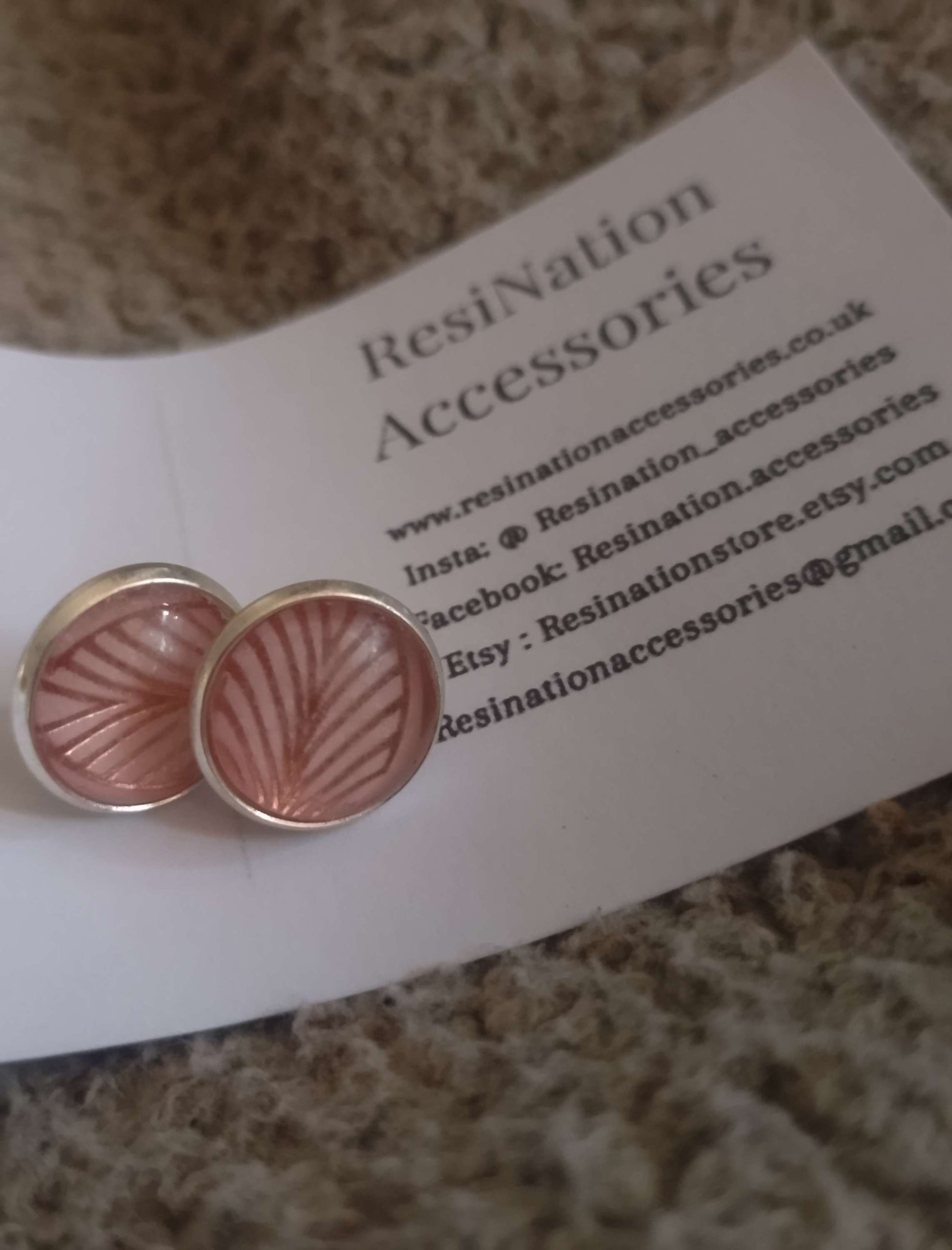 Pink Leaf Studs image 1