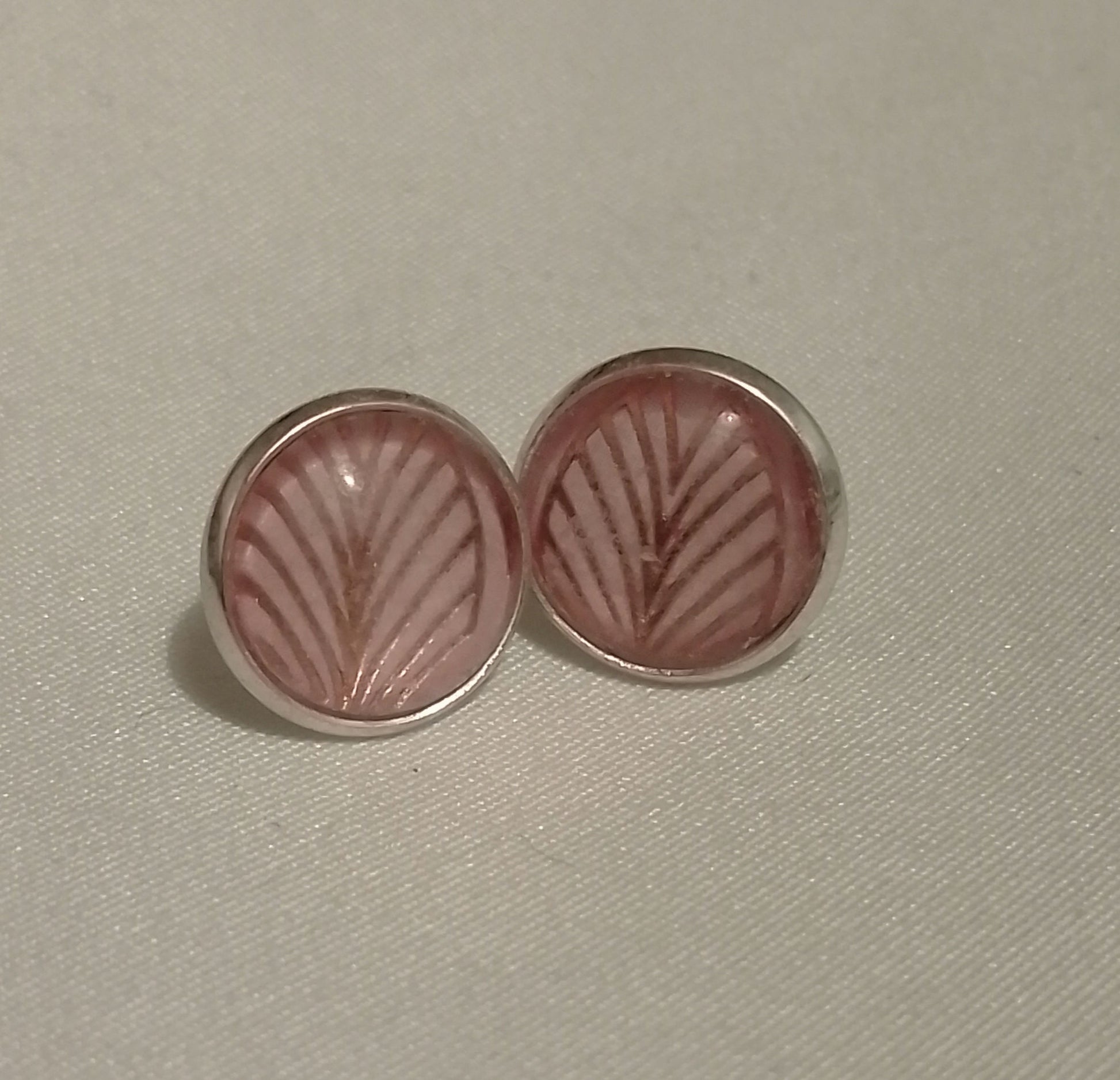 Pink Leaf Studs image 0