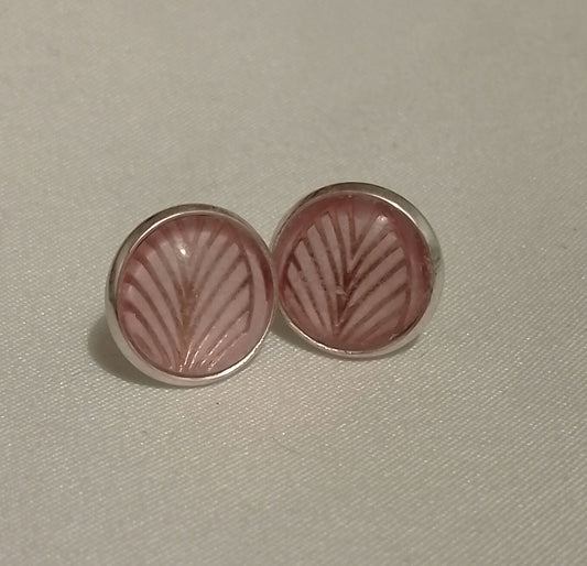 Pink Leaf Studs image 0