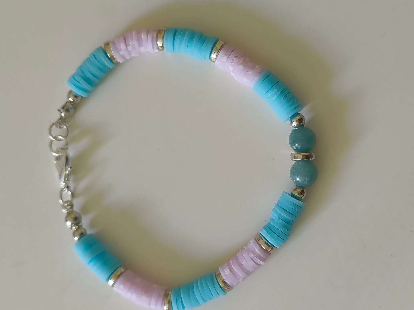 Ocean Calm – Aquamarine & Clay Bracelet
