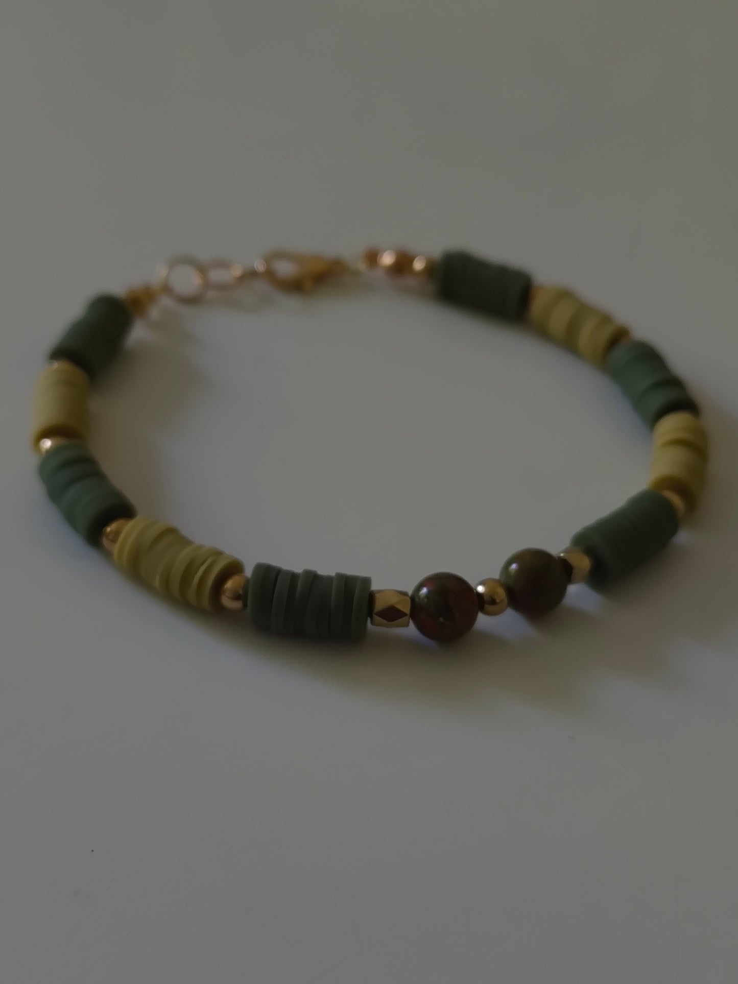 Jungle Whispers – Unakite & Clay Bracelet