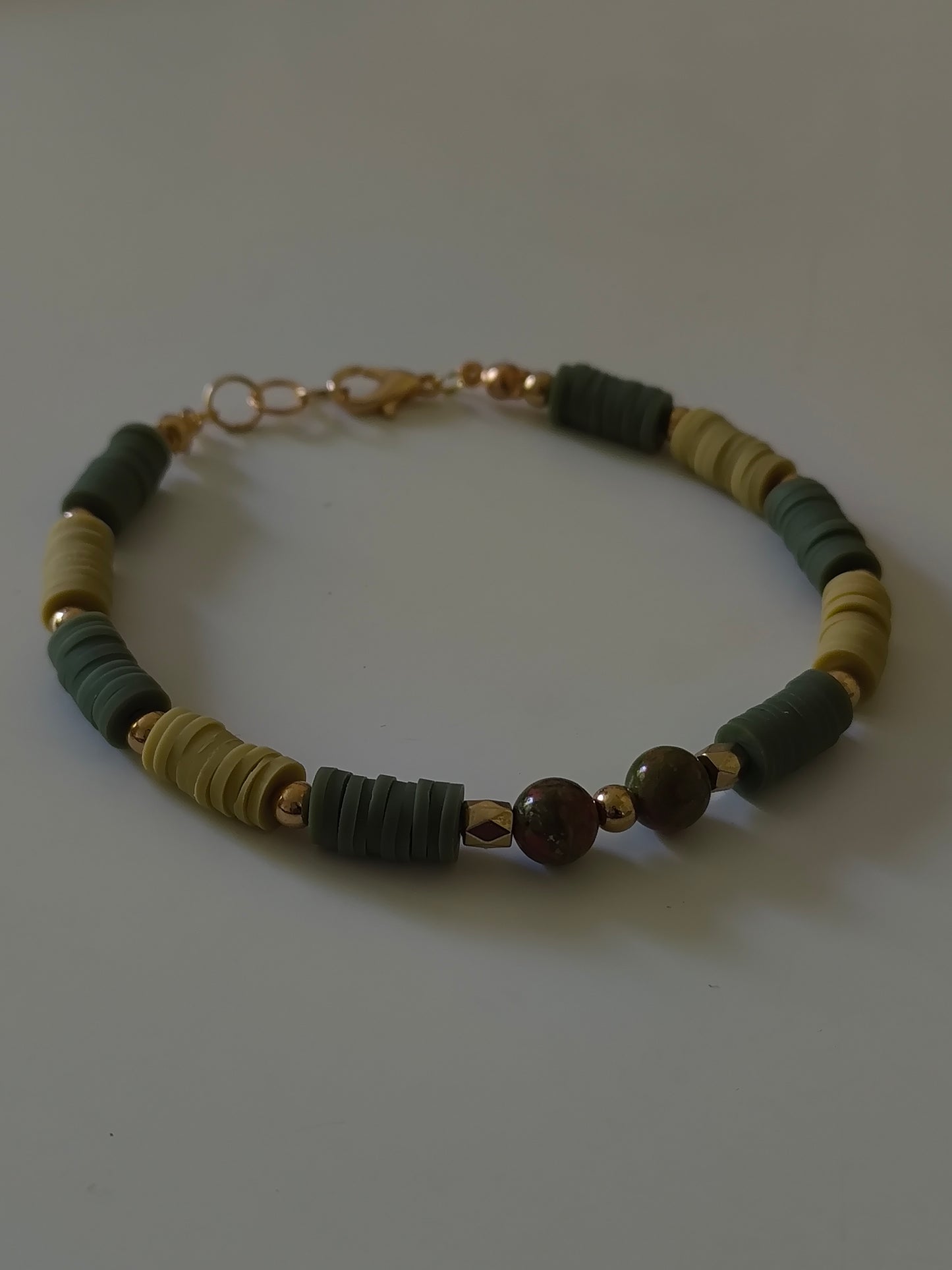 Jungle Whispers – Unakite & Clay Bracelet