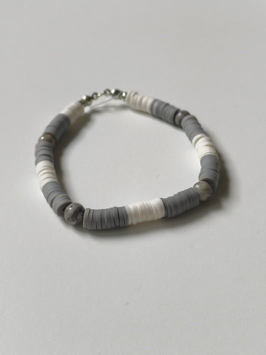 Ivory Night Map Jasper Bracelet