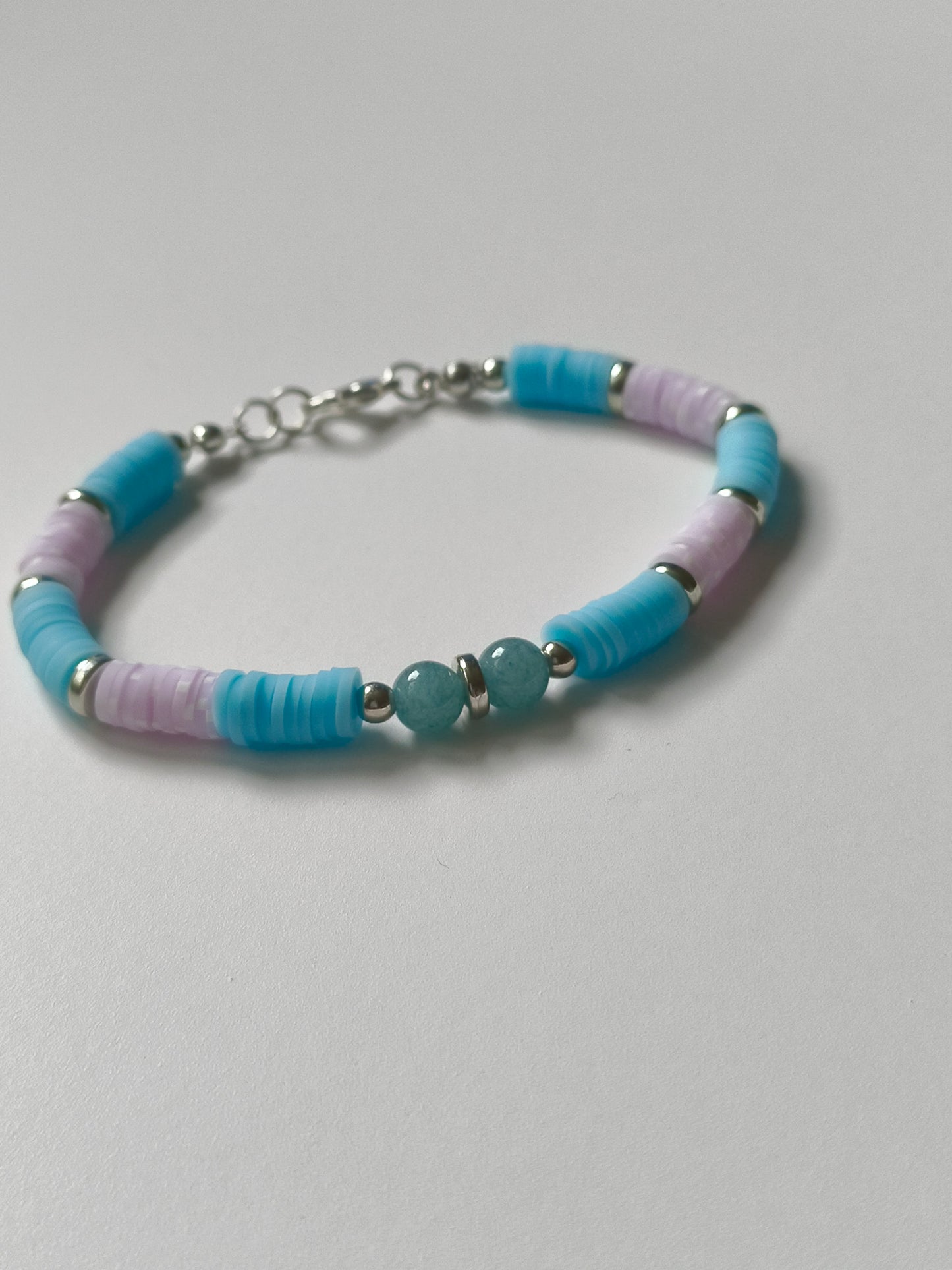 Ocean Calm – Aquamarine & Clay Bracelet
