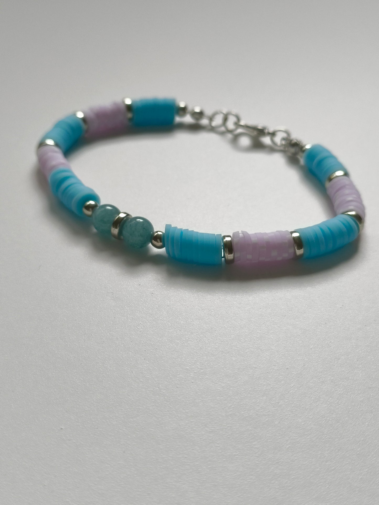 Ocean Calm – Aquamarine & Clay Bracelet