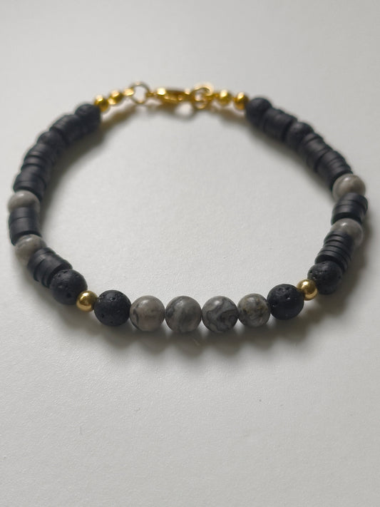 Nomad - Map Jasper & Lava Stone Bracelet
