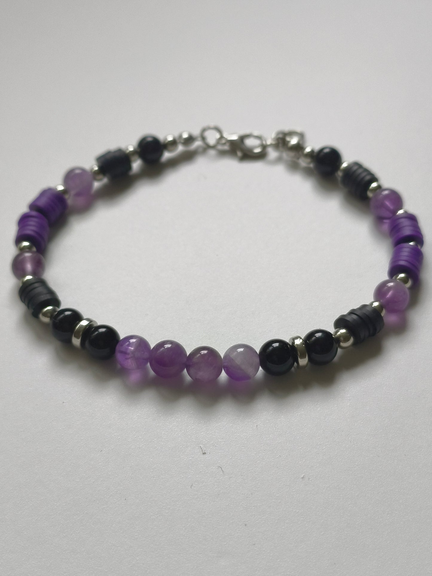 Night Oracle – Amethyst & Obsidian Bracelet