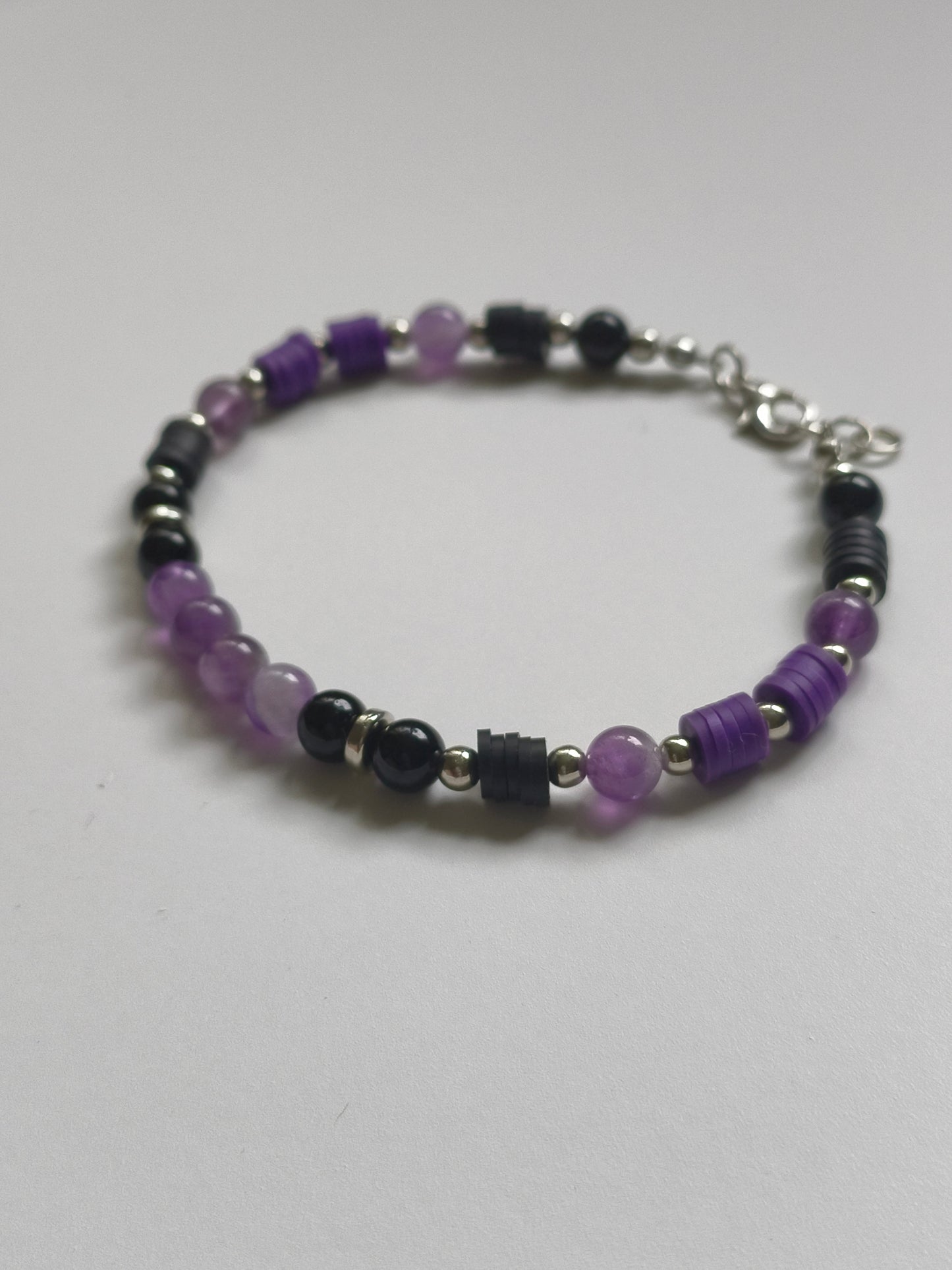Night Oracle – Amethyst & Obsidian Bracelet