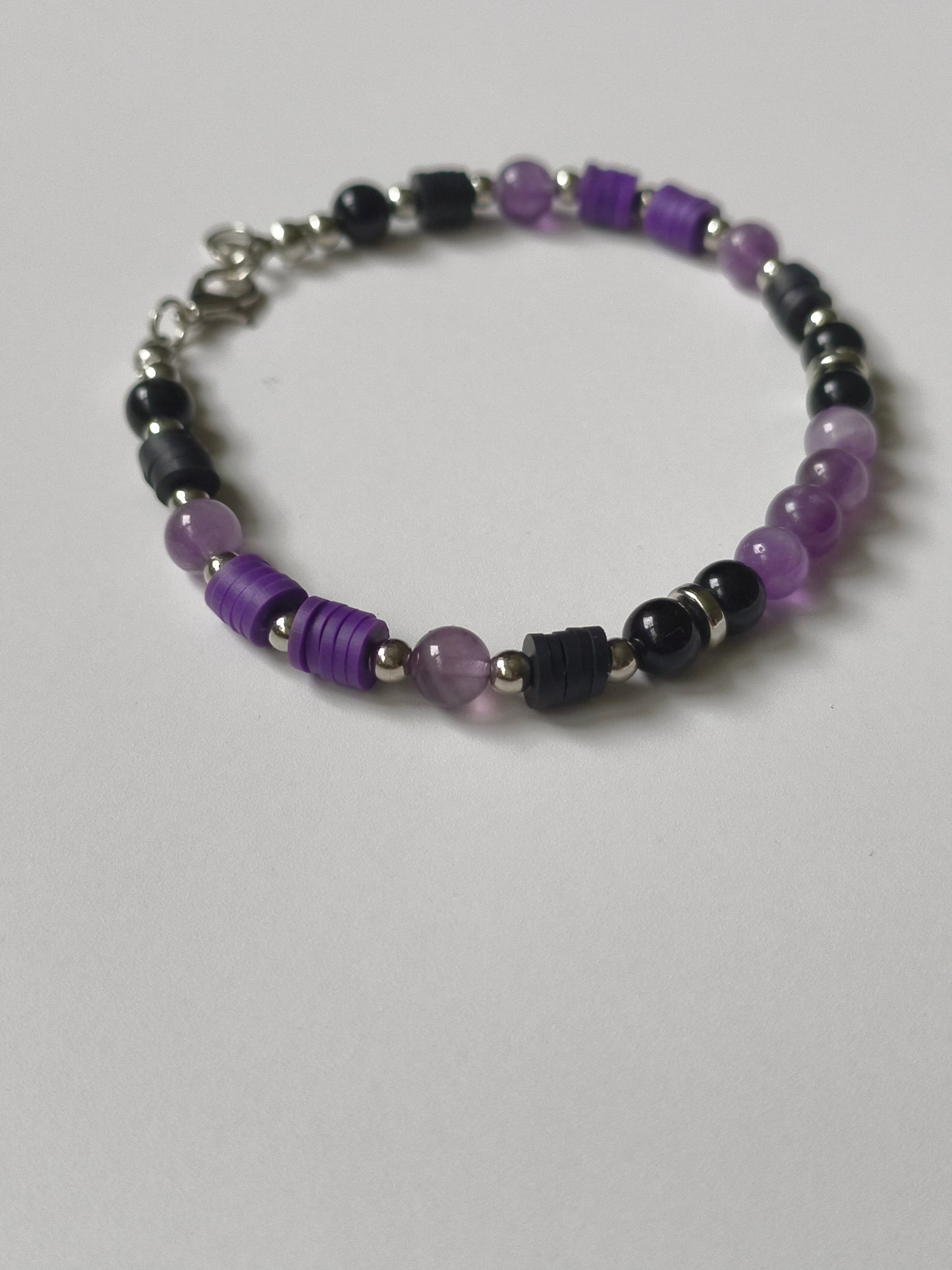 Night Oracle – Amethyst & Obsidian Bracelet