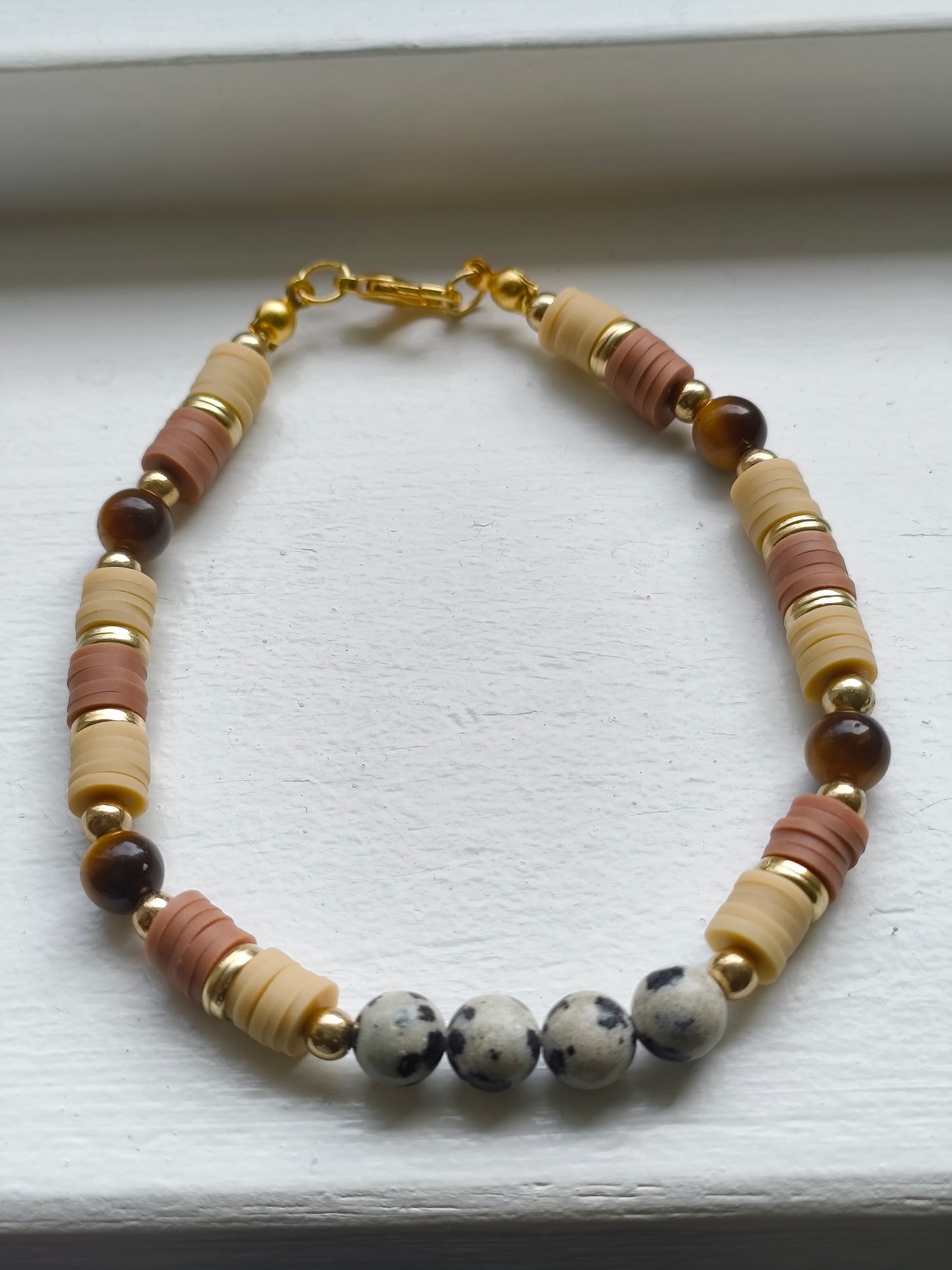 Golden Safari - Yellow Tigers Eye & Dalmatian Jasper Bracelet