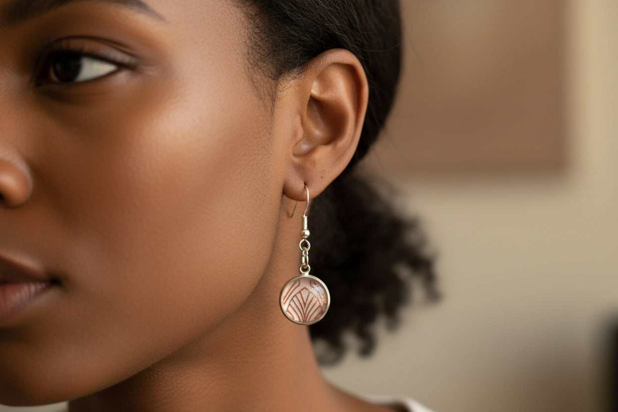 Pink Leaf Earrings