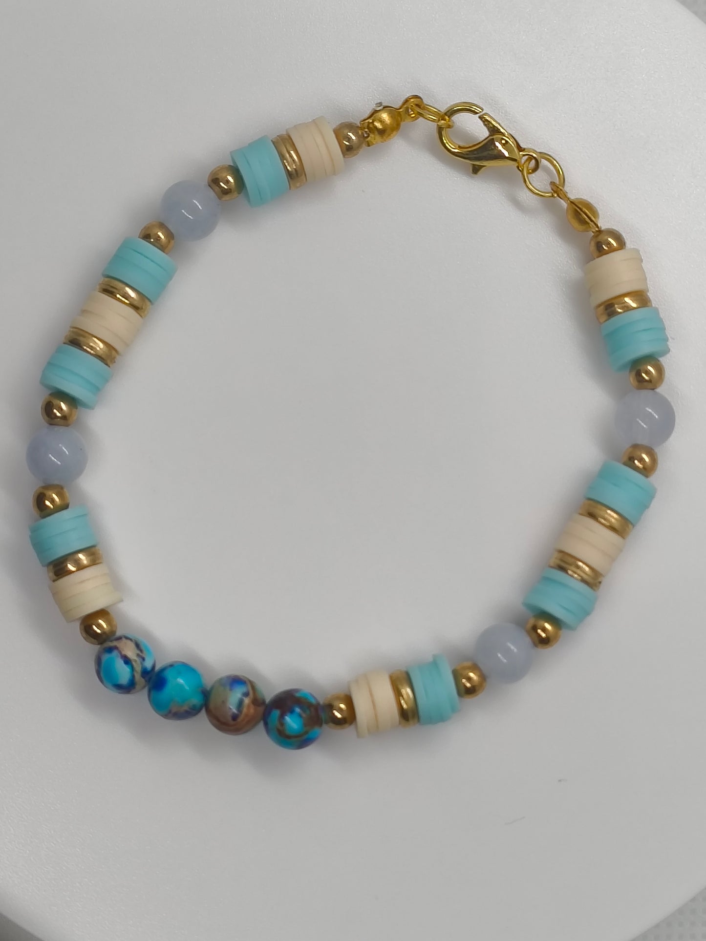 Mermaids Whisper - Aquamarine & Blue Sea Sediment Jasper Bracelet