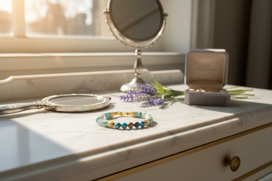 Mermaids Whisper - Aquamarine & Blue Sea Sediment Jasper Bracelet