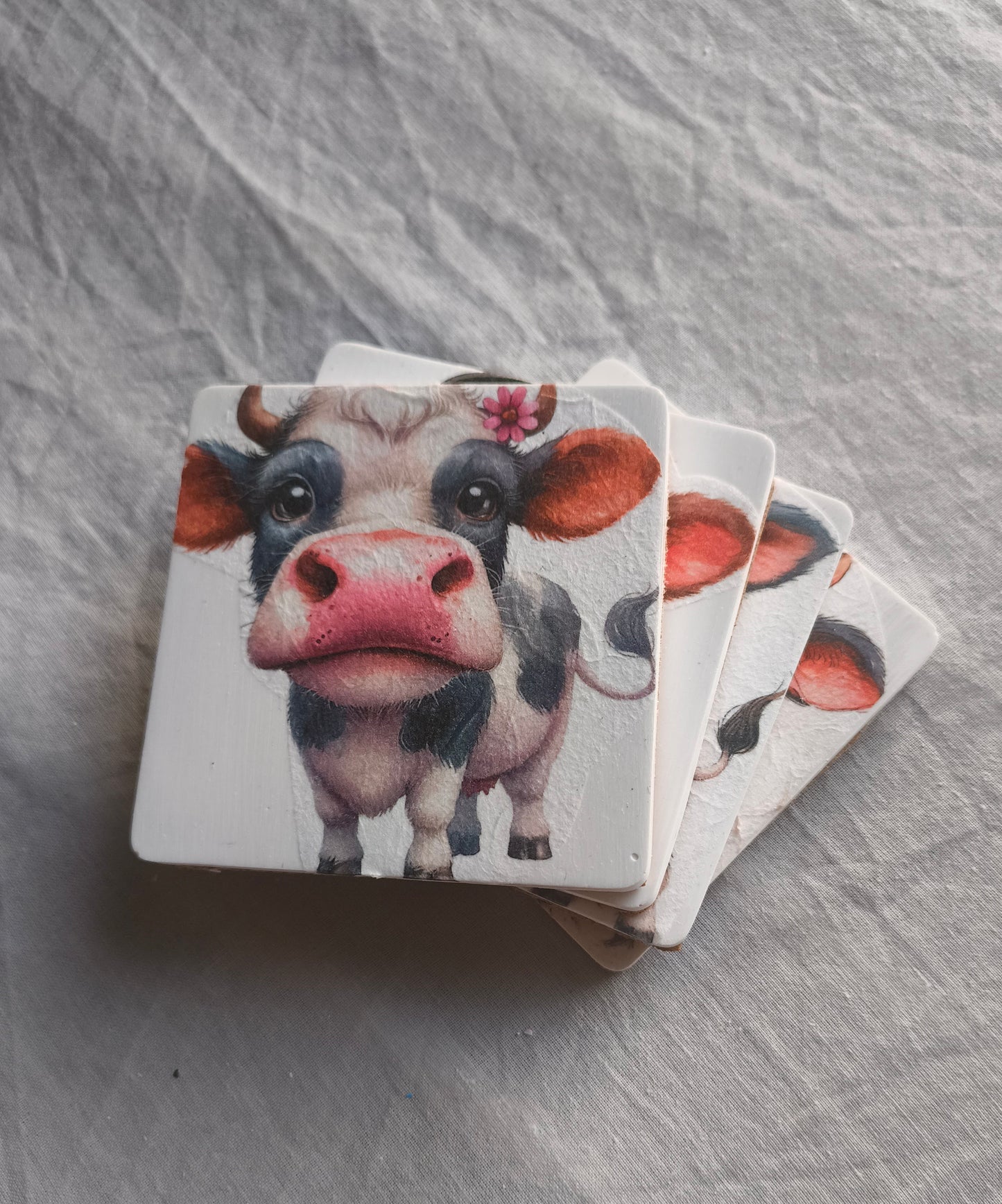 Cute Cow Coasters x4  image 9
