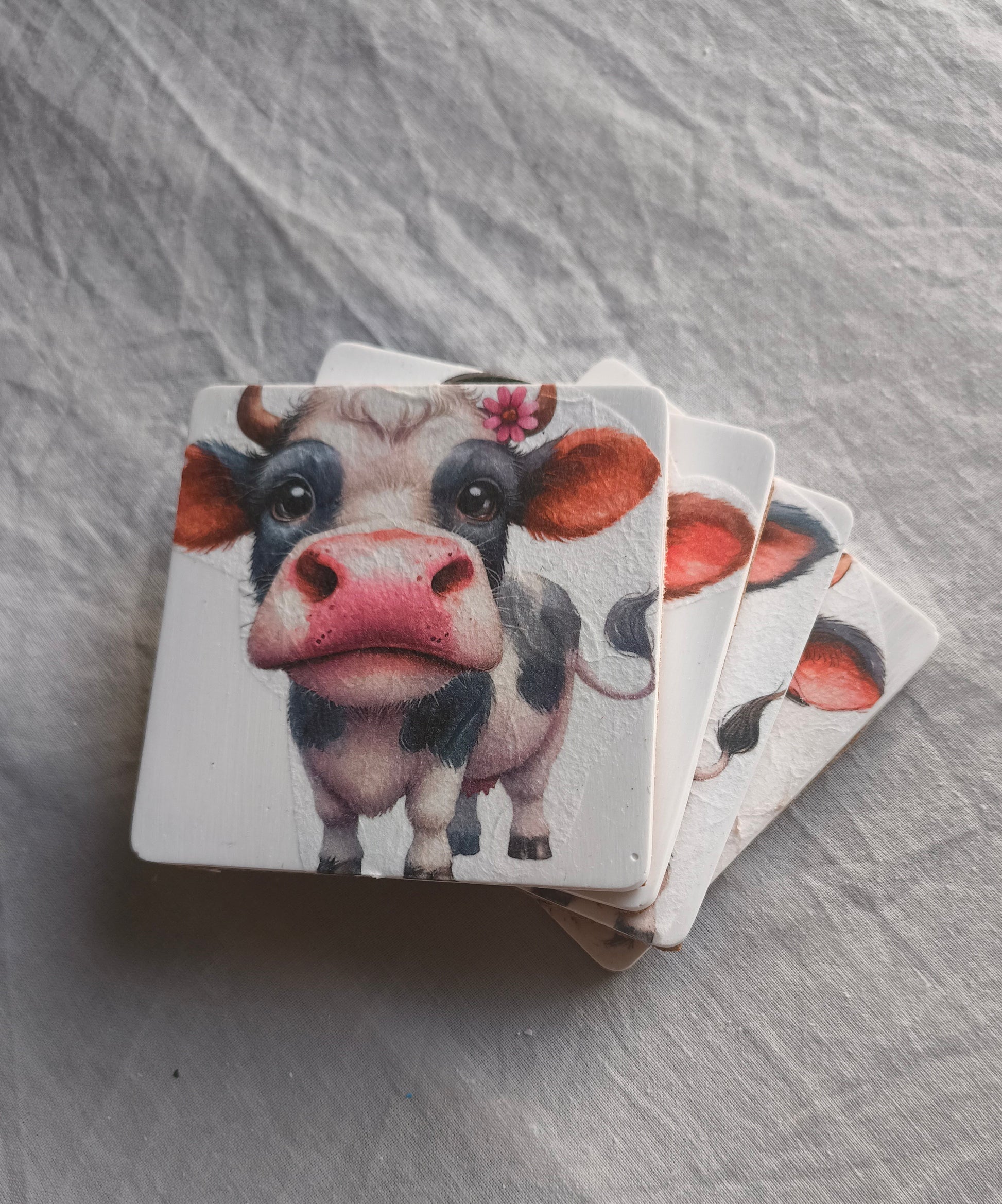Cute Cow Coasters x4  image 9