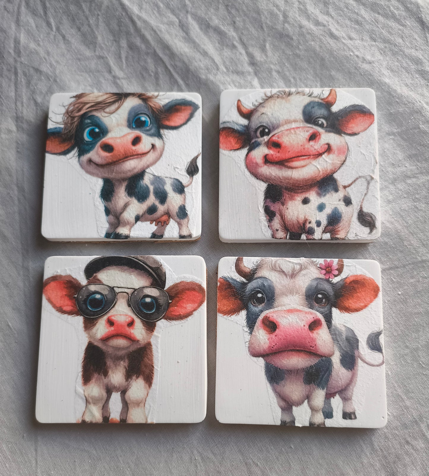 Cute Cow Coasters x4  image 10