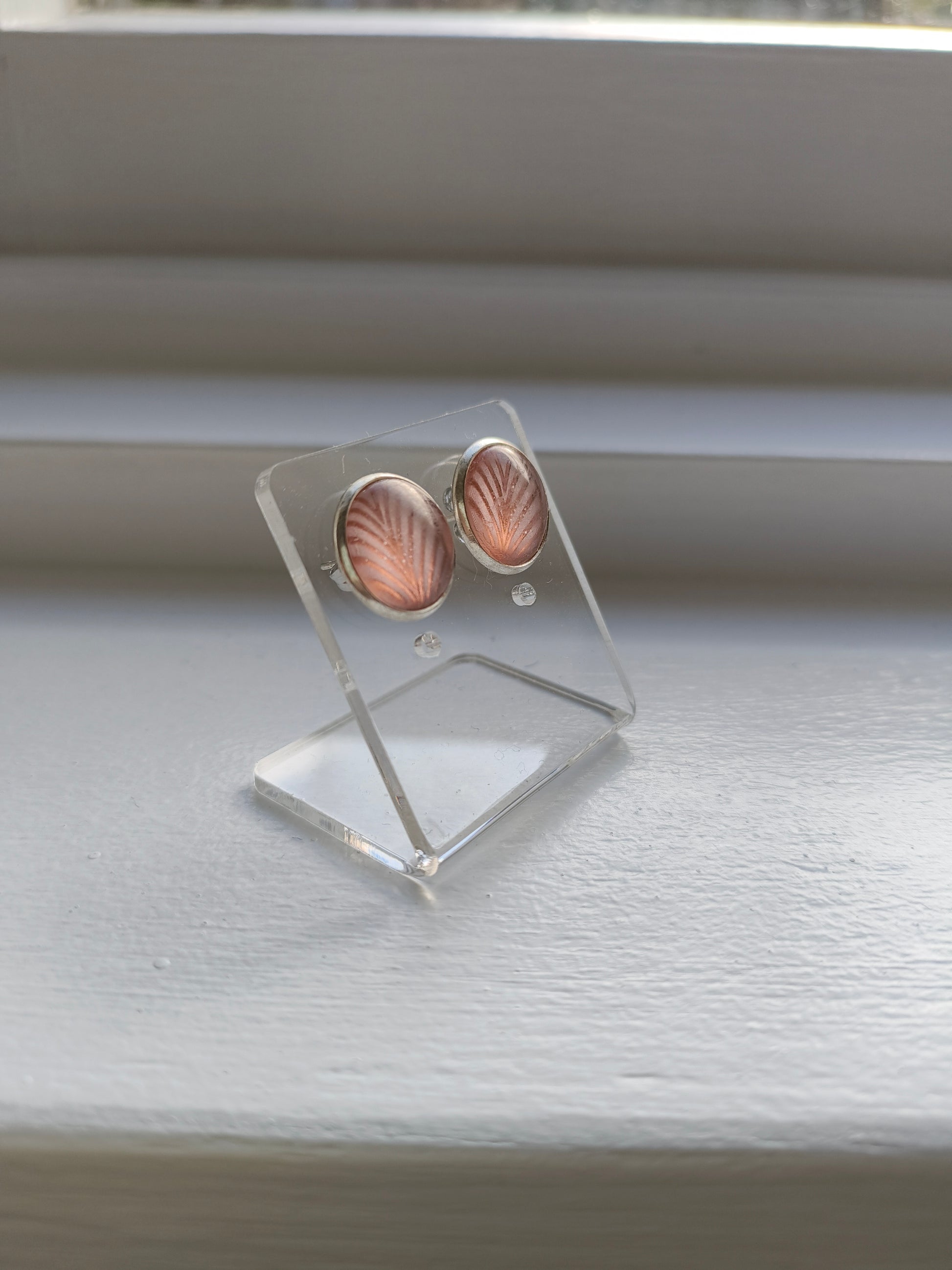 Pink Leaf Studs image 5