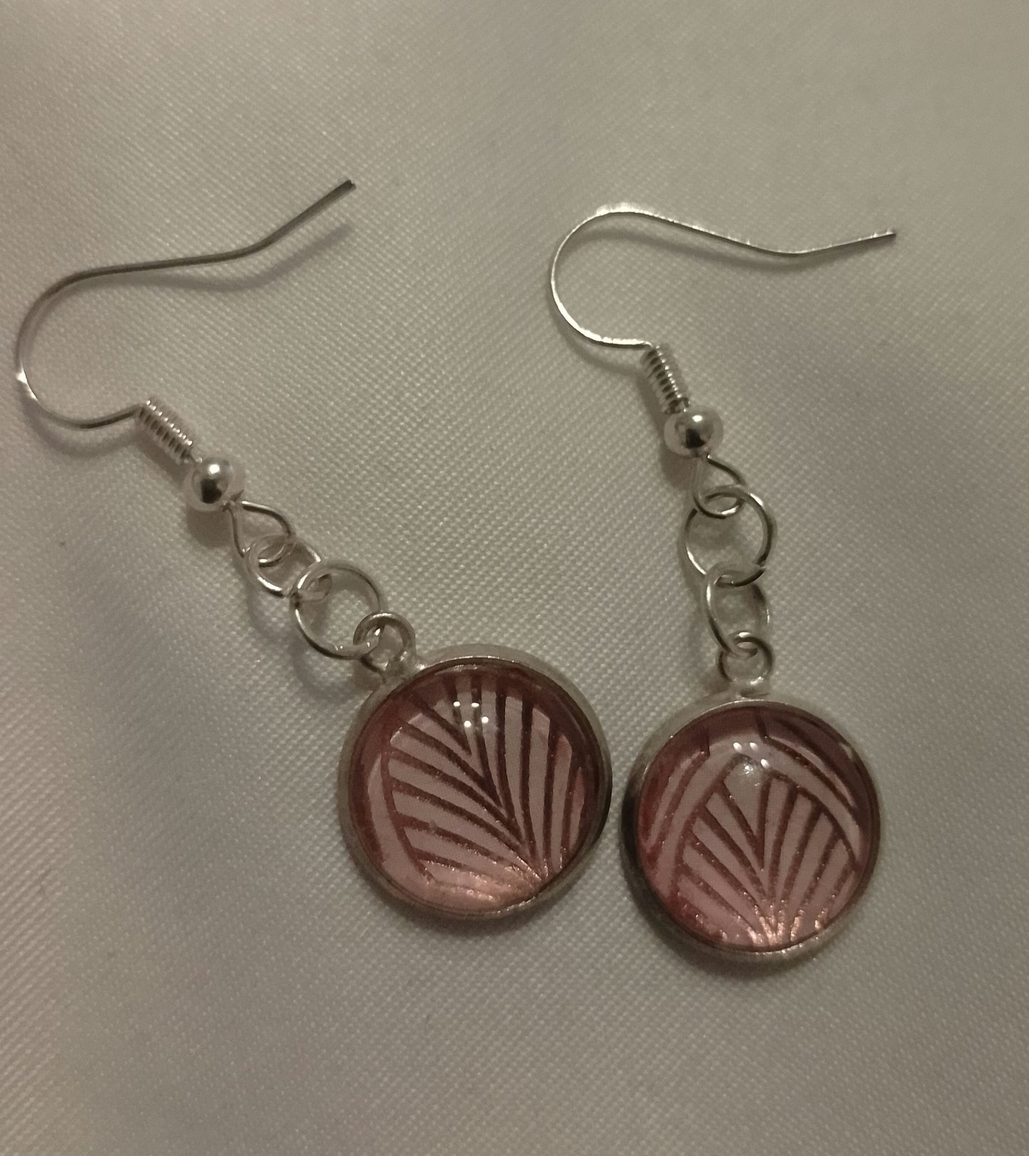 Pink leaf earrings  image 1