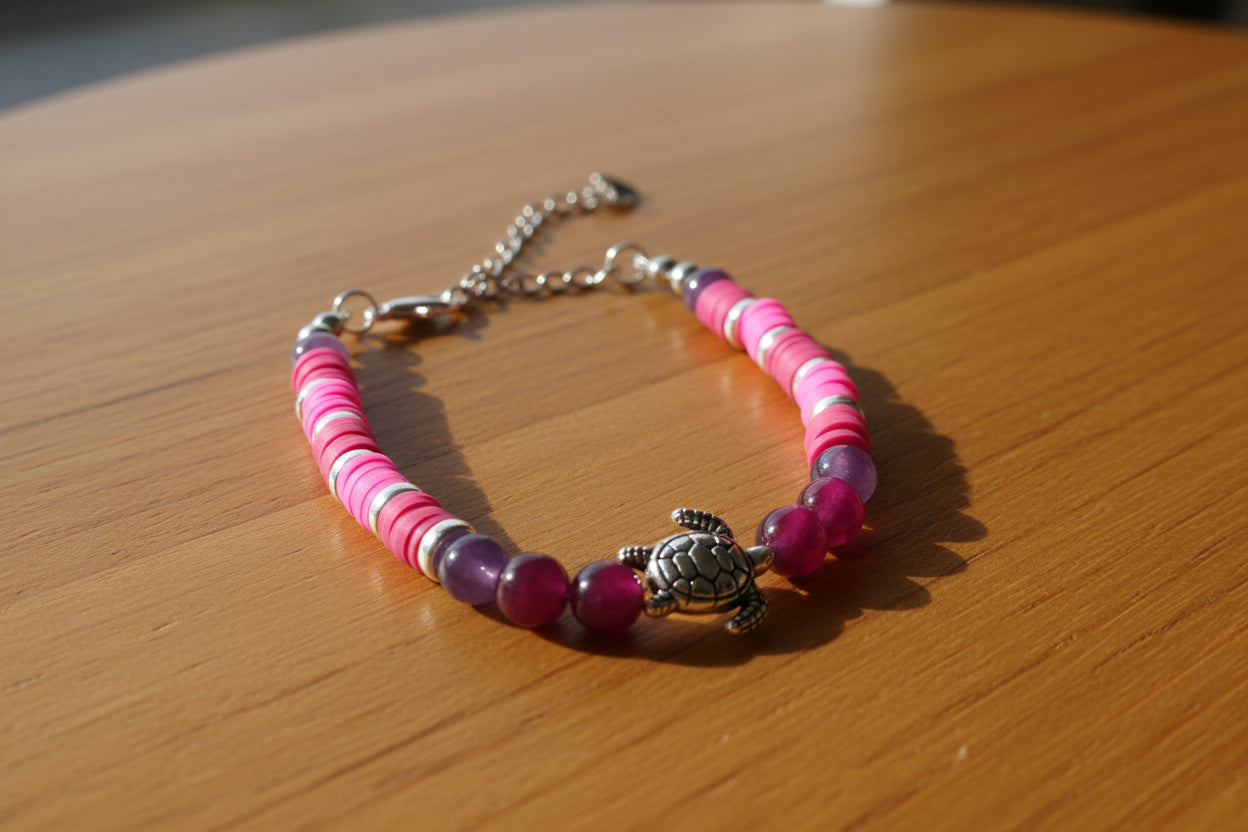 Rose Tide Guardian Bracelet - Amethyst & Pink Tigers Eye