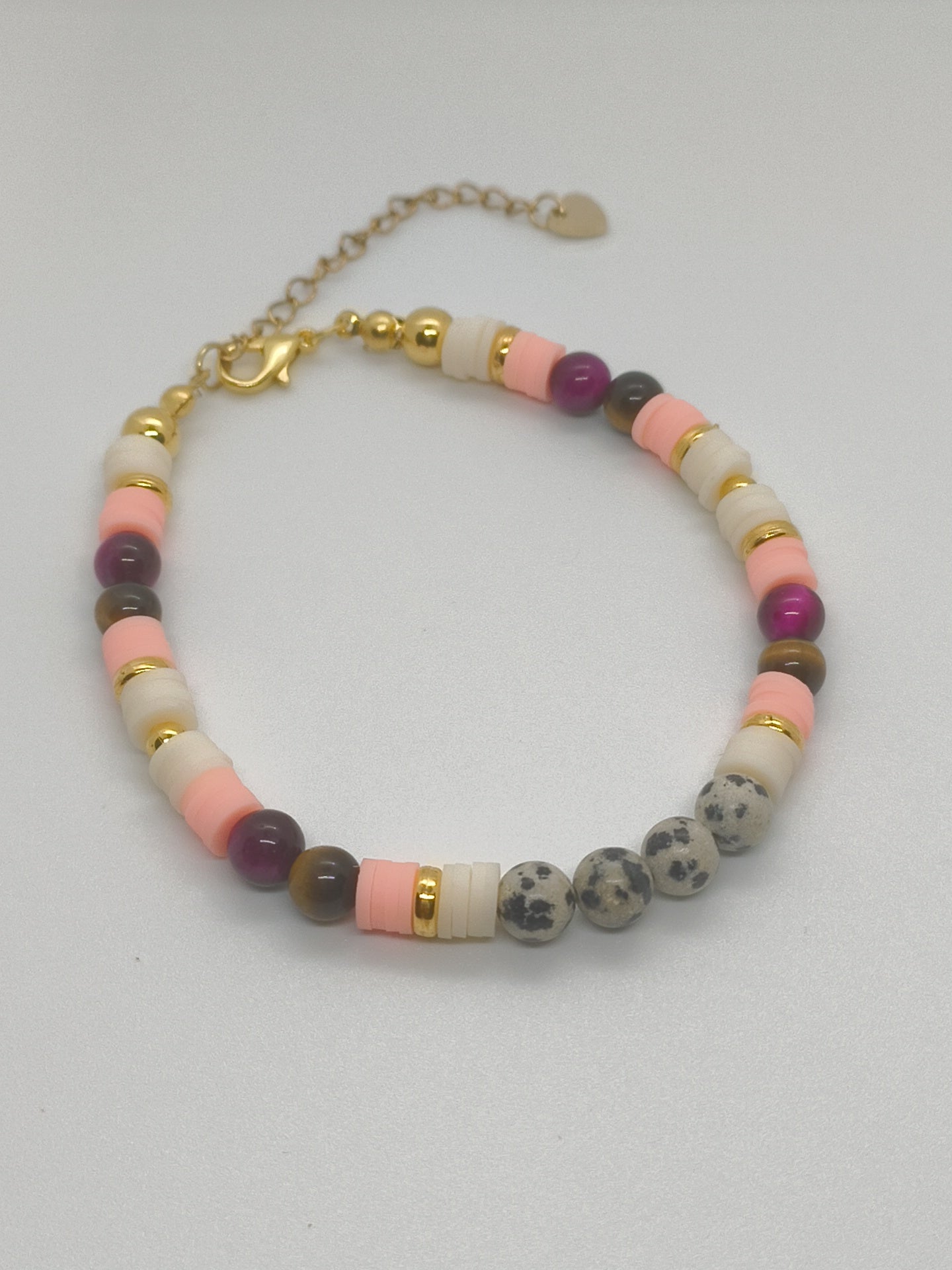 Wild Honey Muse Bracelet - Dalmatian Jasper, Yellow Tigers eye & Pink Tigers Eye