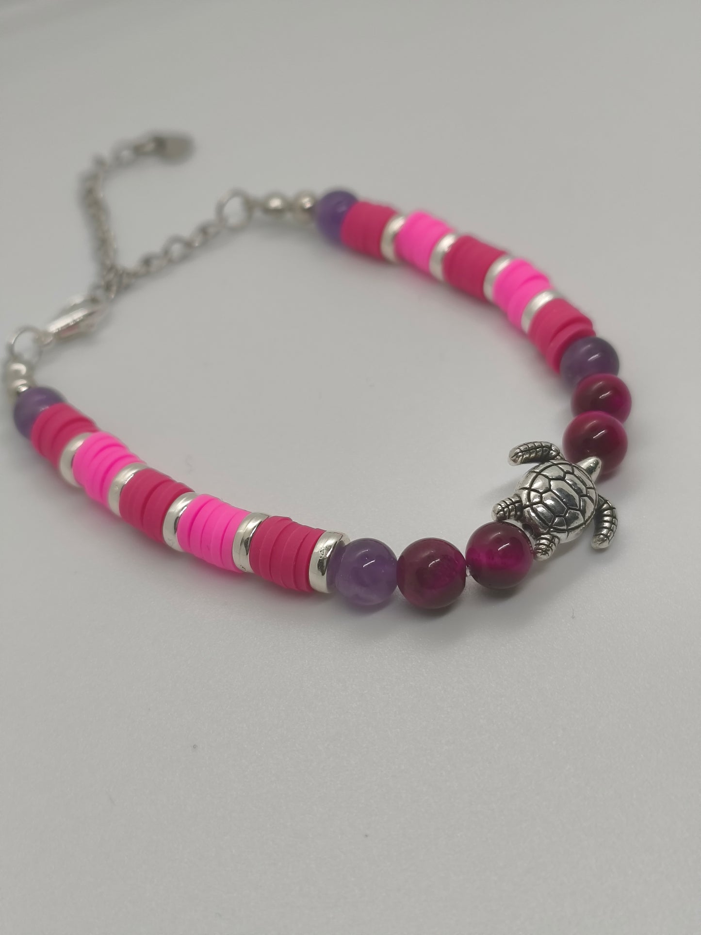 Rose Tide Guardian Bracelet - Amethyst & Pink Tigers Eye